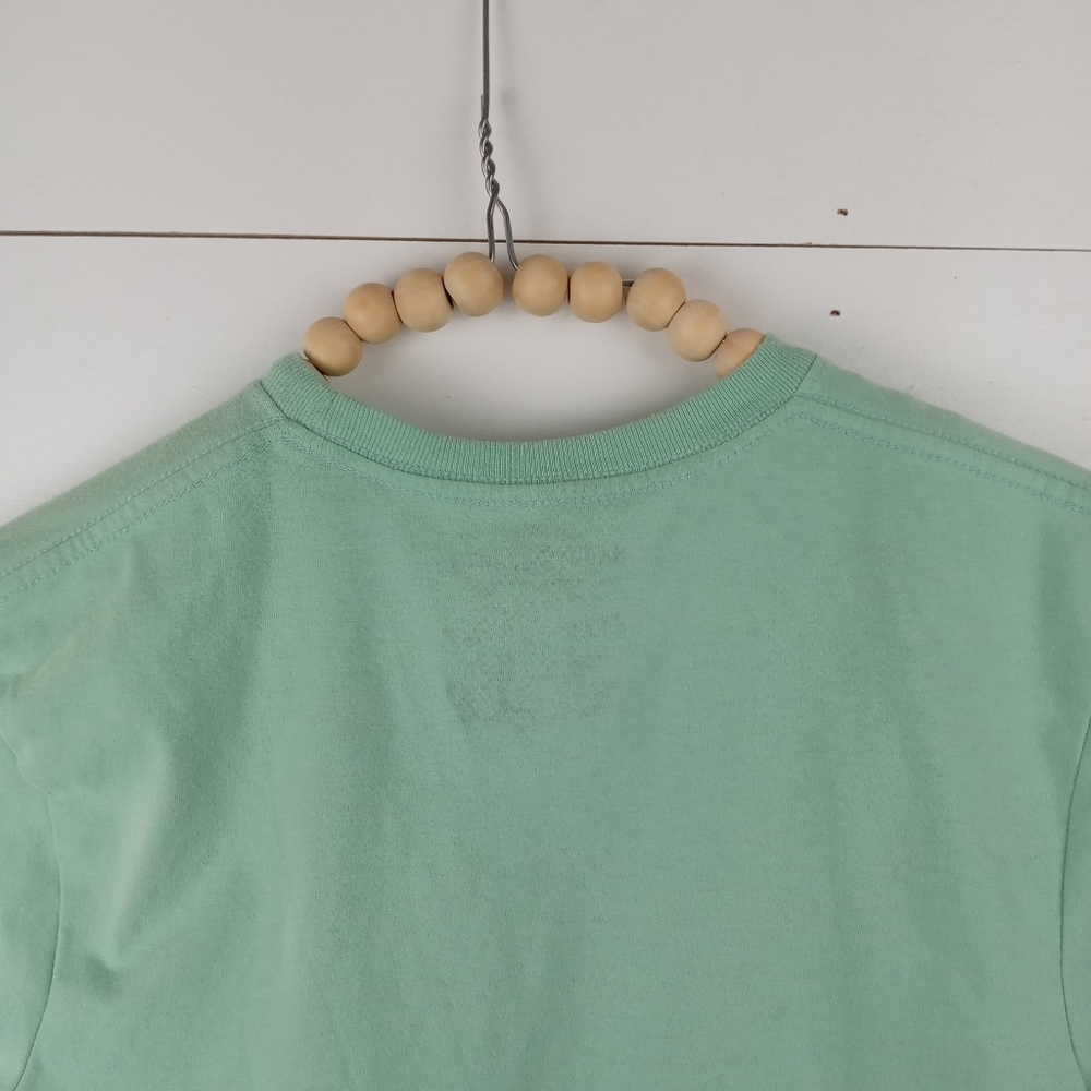 Happy Earth girls size S mint green cropped protect our planet tshirt bright - Picture 7 of 8